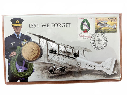 Australia Post 2021 ANZAC Day Coin Cover - Lest We Forget PNC