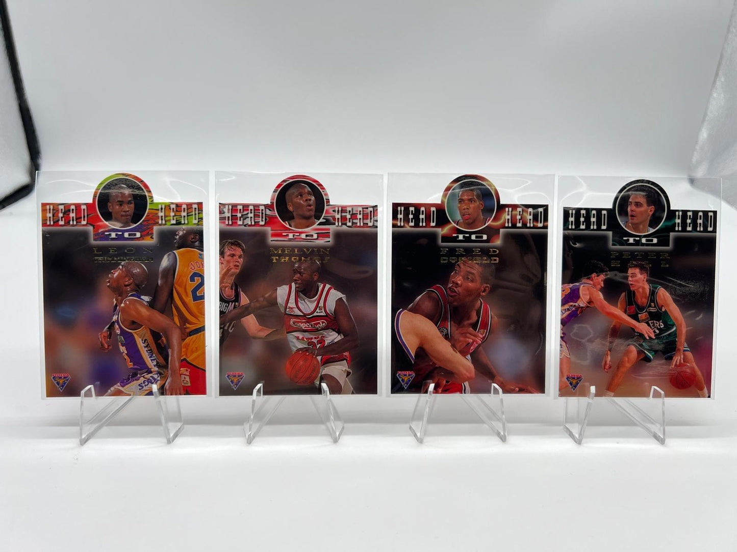 1995 Futera NBL Basketball Trading Card Head To Head Chase Card Set (7) Sample