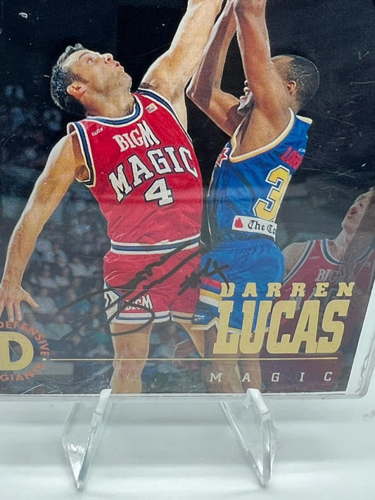 1994 Futera NBL Defensive Giants Trading Card Signed Darren Lucas