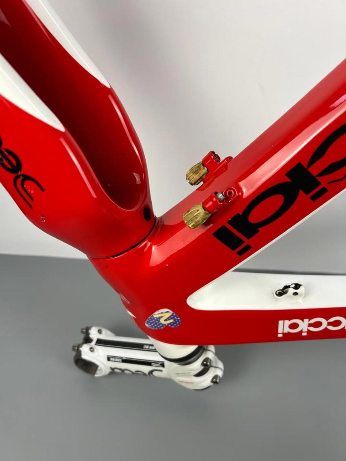 Dedacciai Assoluto Carbon Road Bicycle Frame + Fork (ISP, Red/White)