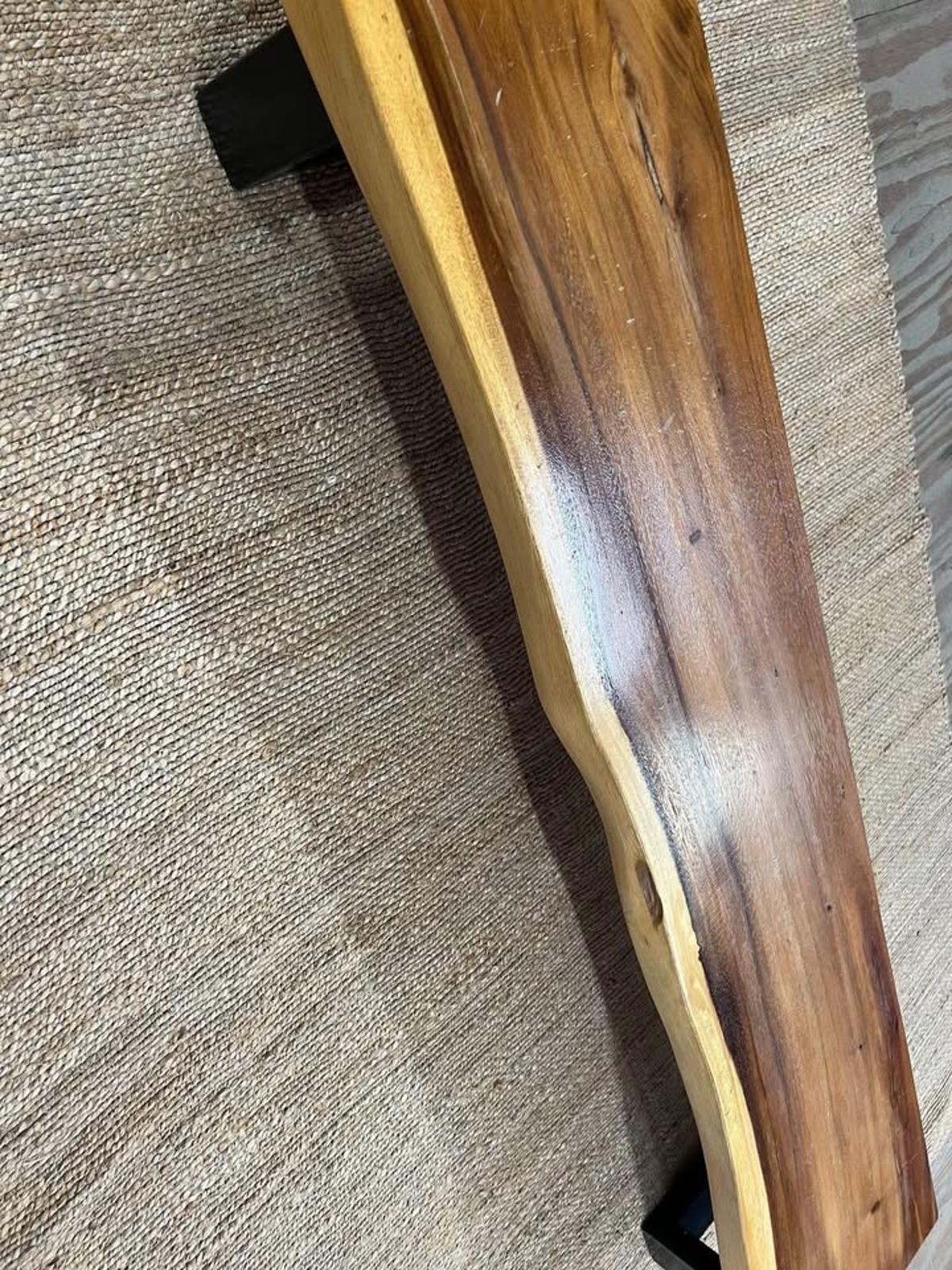 Black walnut hardwood live edge low benches