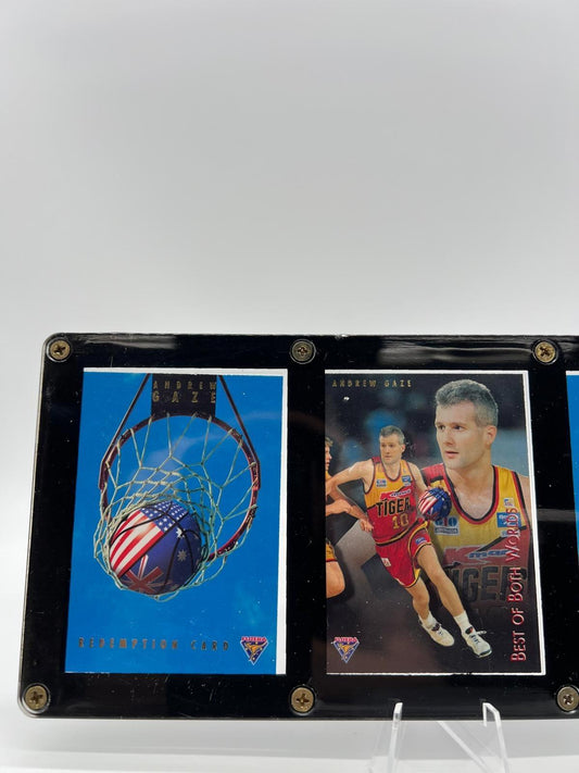 1994 Futera NBL Best of Both Worlds Andrew Gaze Three Card Set Sample