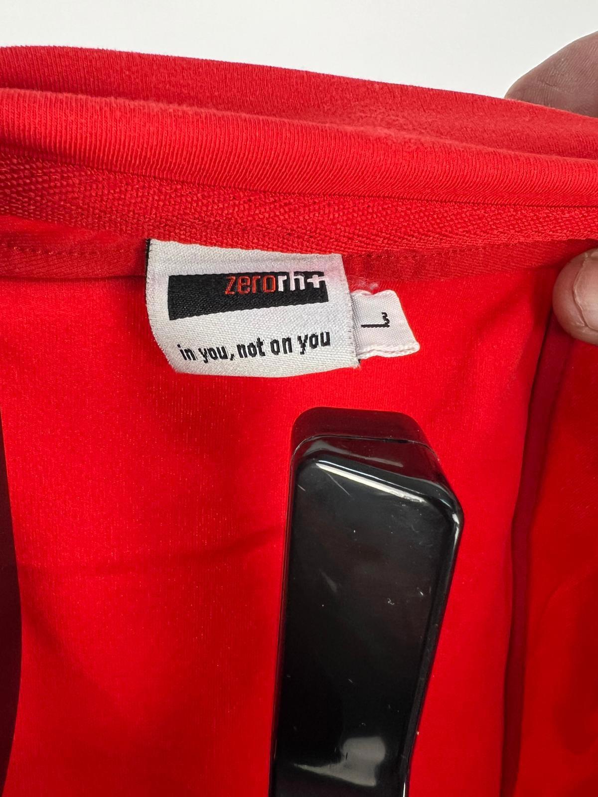 zerorh+ Red Short Sleeve Cycling Jersey - Full Zip - Size L