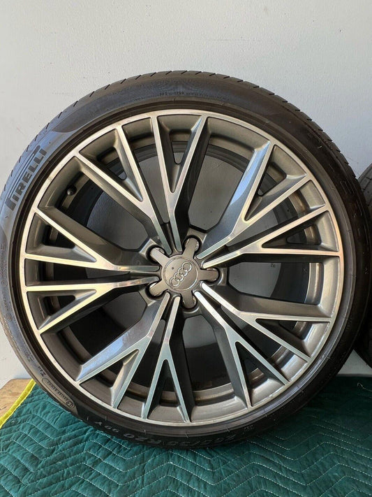 Genuine Audi 20" Alloy Wheels + Pirelli Tyres 265/35 R20 – A6 A7 A8 S7 5x112