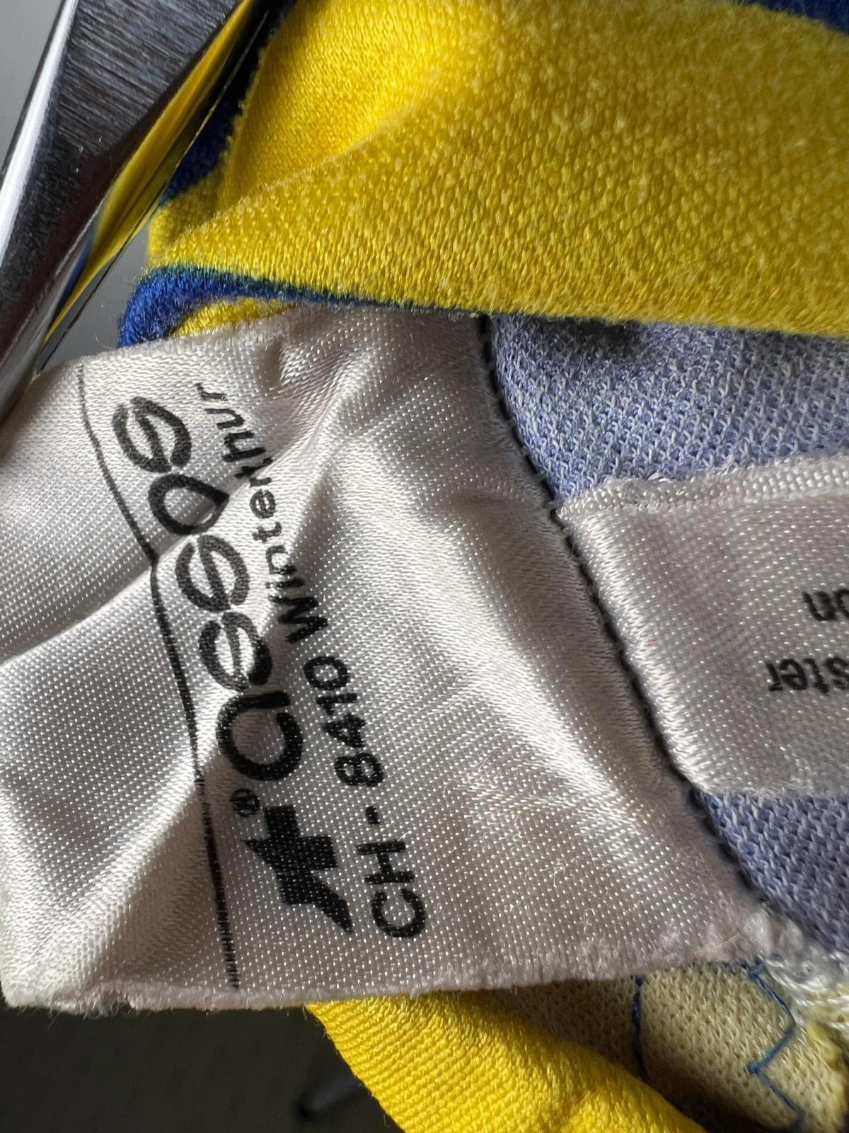 Assos Swiss-Made Club Pilas VARTA Cycling Jersey Blue/Yellow Size M