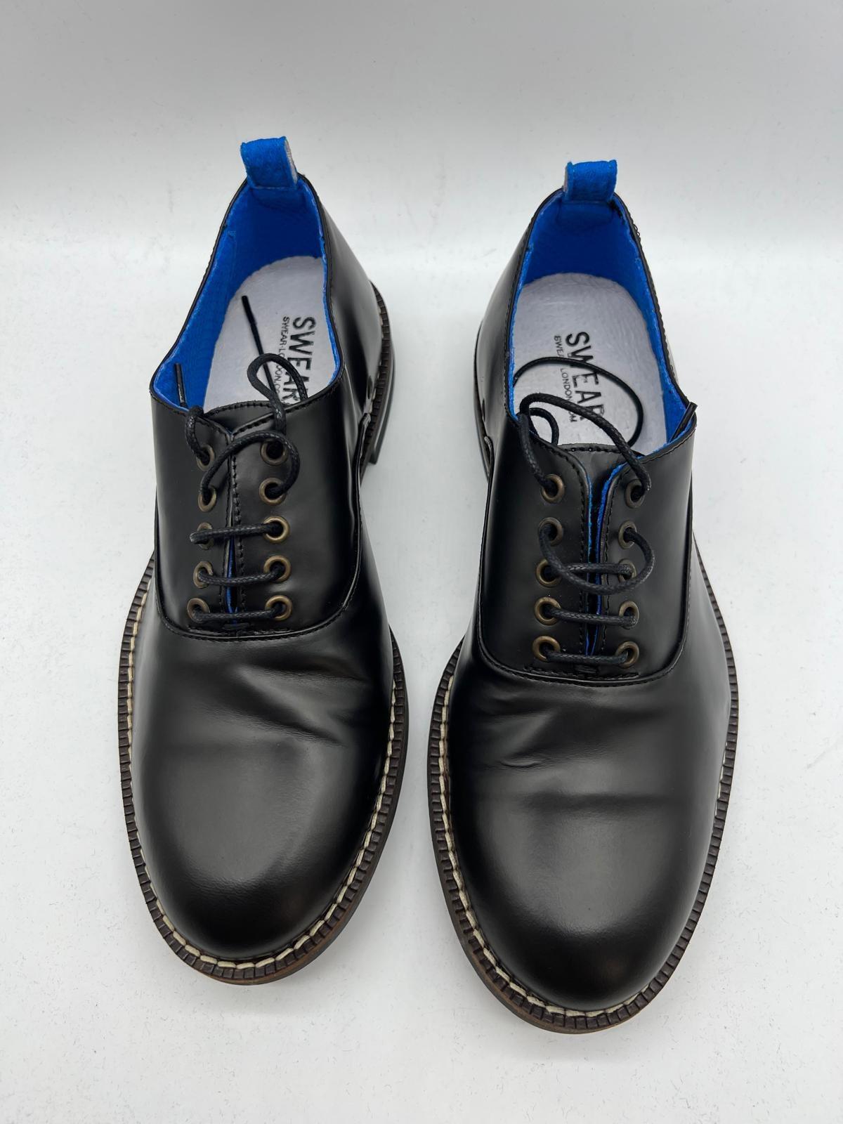 SWEAR London Chaplin12 Black Leather Derby Oxford Shoes EU41 UK7 Portugal