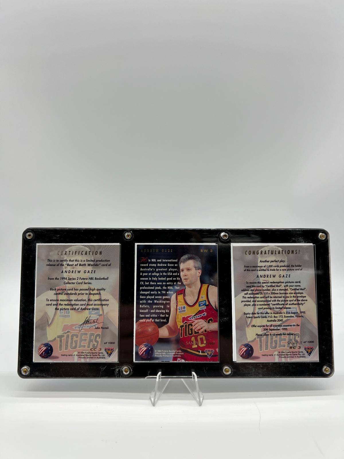 1994 Futera NBL Best of Both Worlds Andrew Gaze Three Card Set Sample