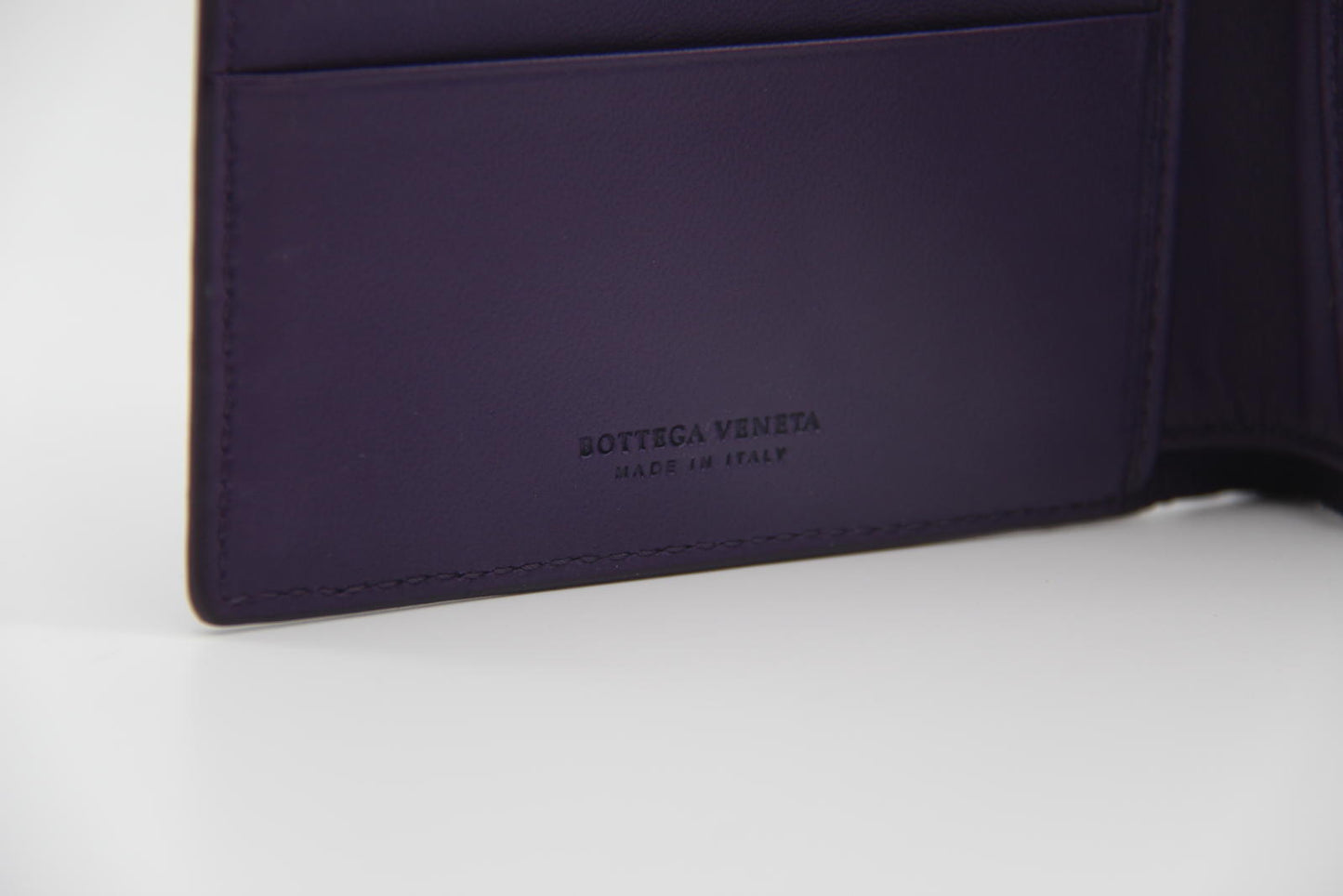 Bottega Veneta Purple Crocodile Embossed Leather Wallet
