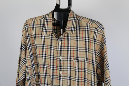 Burberry London Men’s Classic Nova Check Long Sleeve Shirt – Size XL