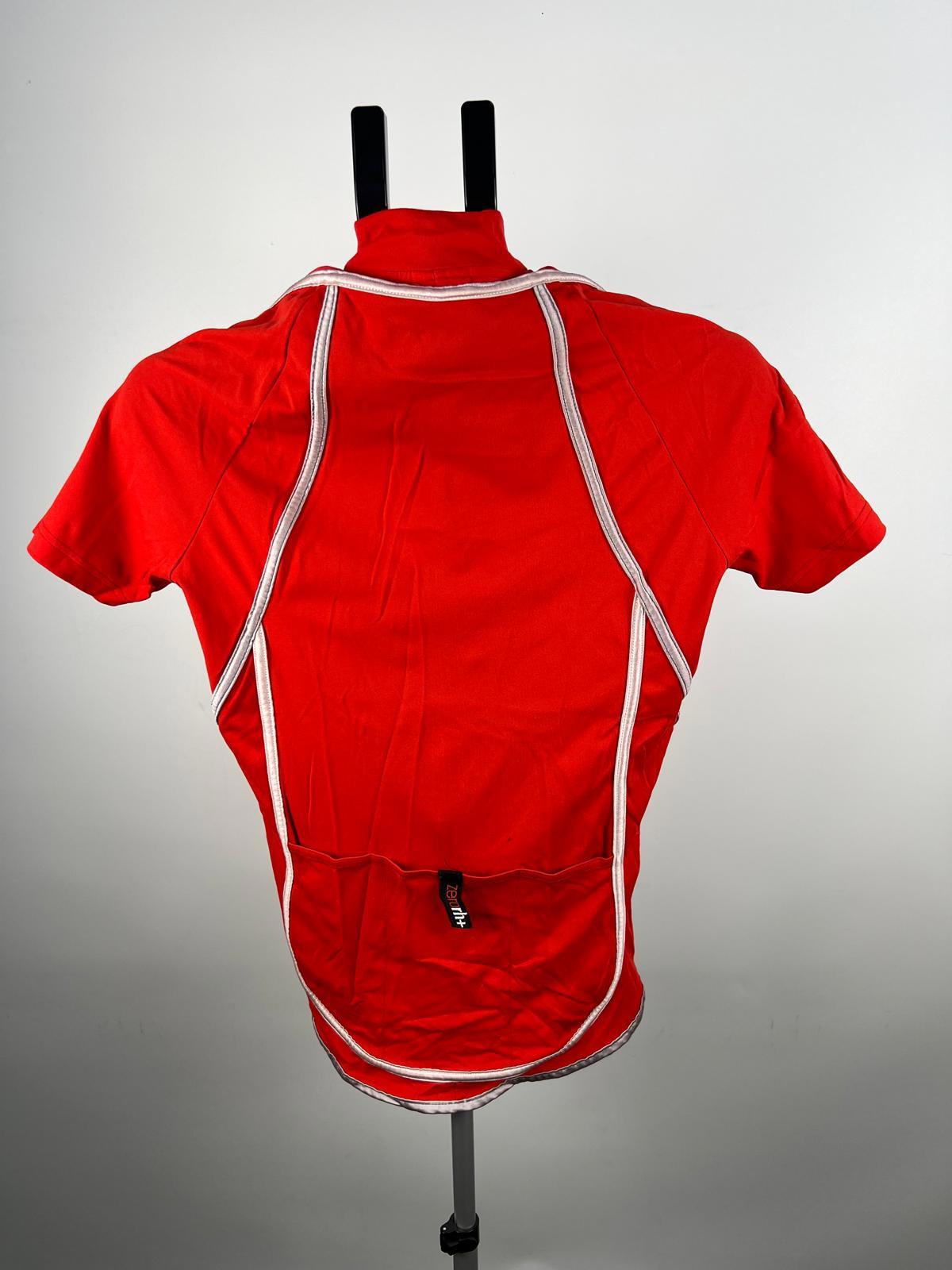 zerorh+ Red Short Sleeve Cycling Jersey - Full Zip - Size L