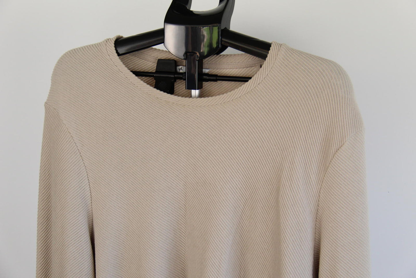 YD. Ribbed Beige Long Sleeve Top – Size 2XL – Cotton Blend