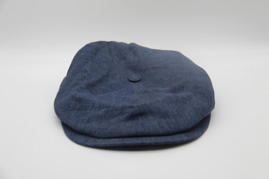 Lock & Co. Hatters Navy Linen Flat Cap 7 1/4 (59cm) NWT Made in England