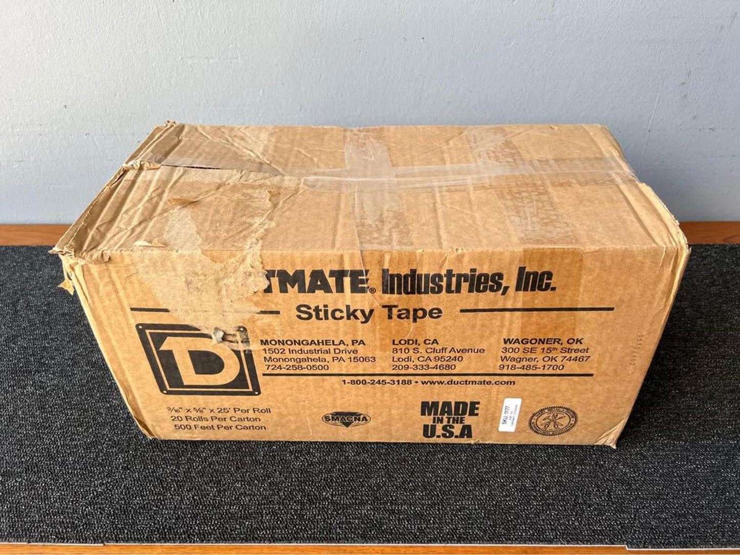 Ductmate Industries HVAC Sticky Tape – Box of 20 Rolls (½" x 25ft) – New