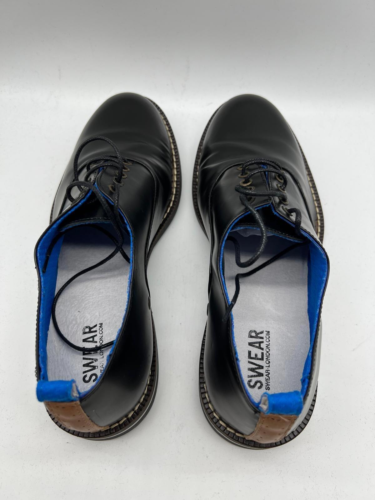 SWEAR London Chaplin12 Black Leather Derby Oxford Shoes EU41 UK7 Portugal