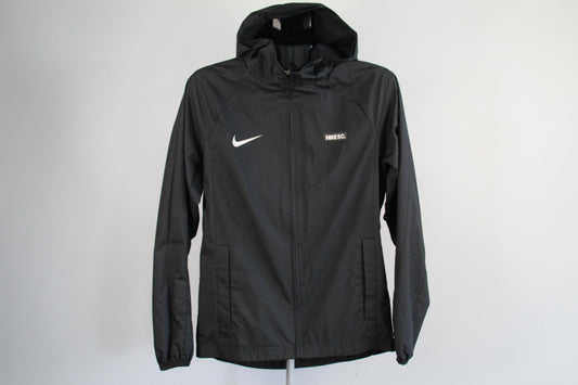 Nike FC Hooded Windbreaker Jacket – Size S – Black / White Swoosh