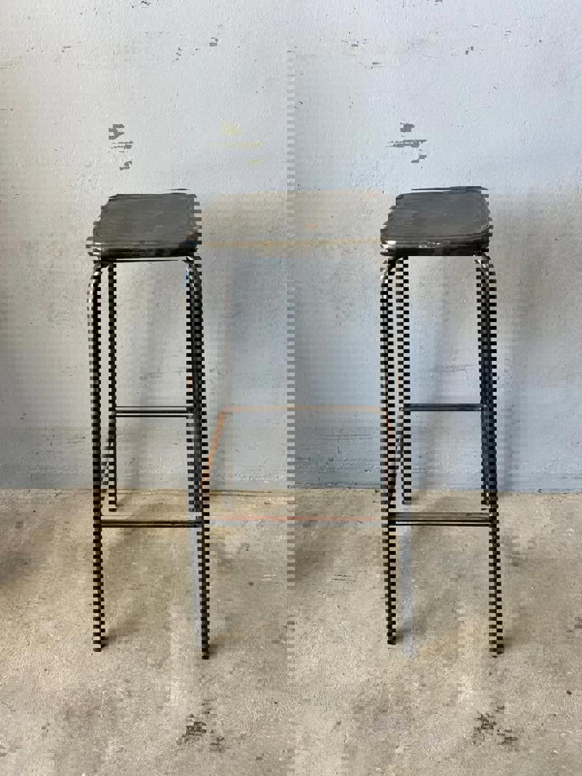 Vintage Industrial Steel Bar Stools