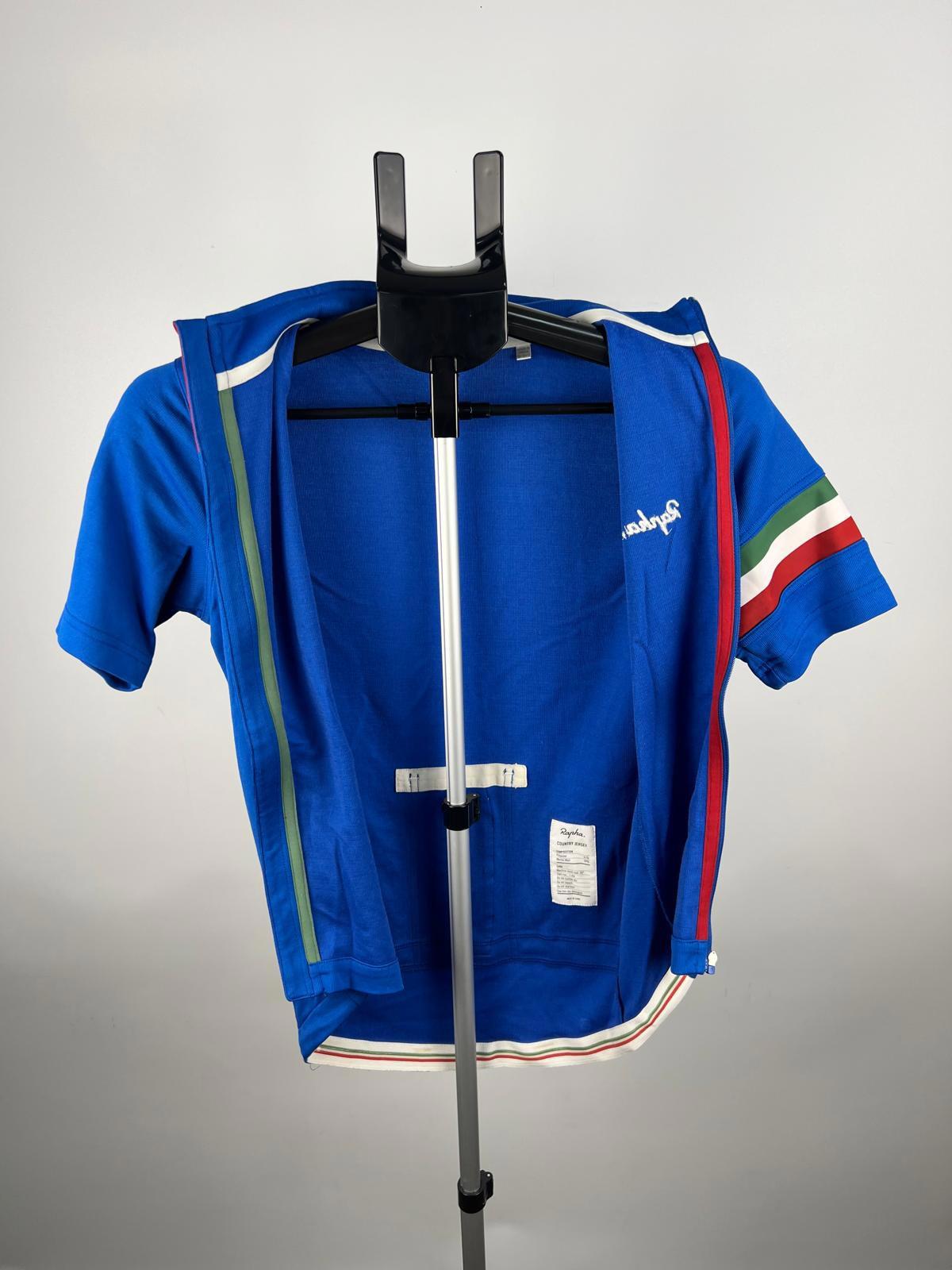 Rapha Country Jersey XS Blue Merino Blend Short-Sleeve Cycling Top