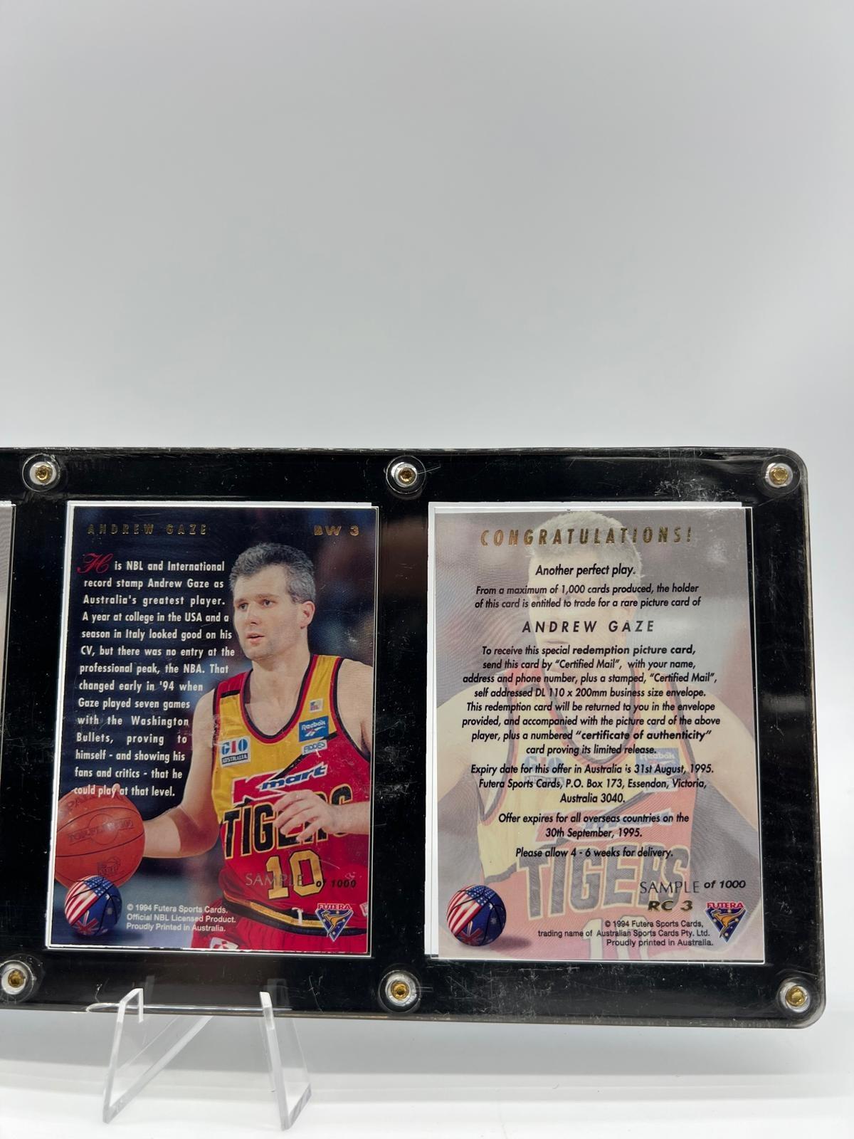 1994 Futera NBL Best of Both Worlds Andrew Gaze Three Card Set Sample
