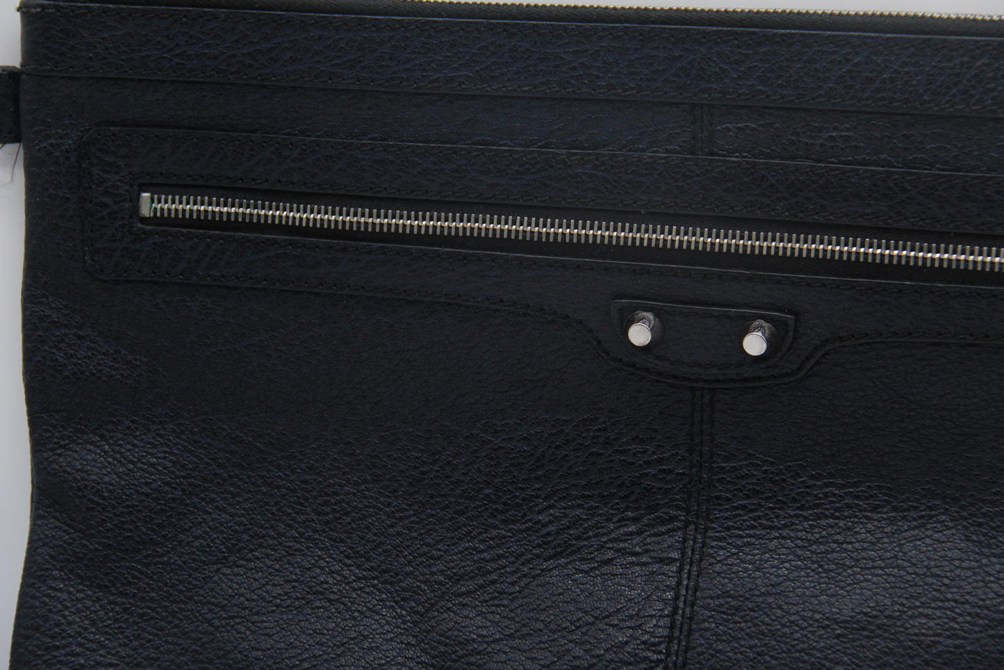Balenciaga Paris Black Leather Clutch Bag