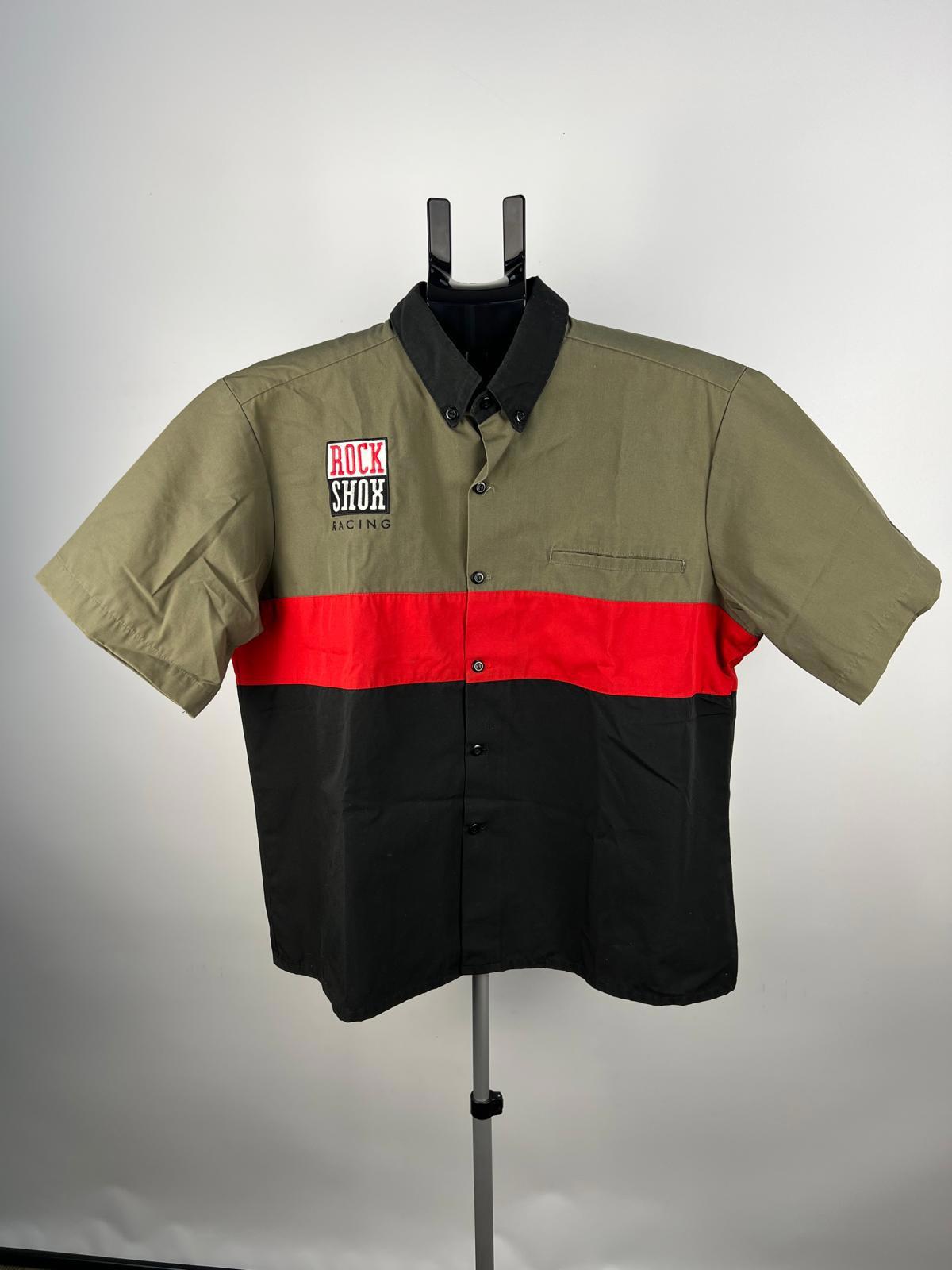 Moto Wear RockShox Racing Short Sleeve Button-Up Shirt L Made in USA