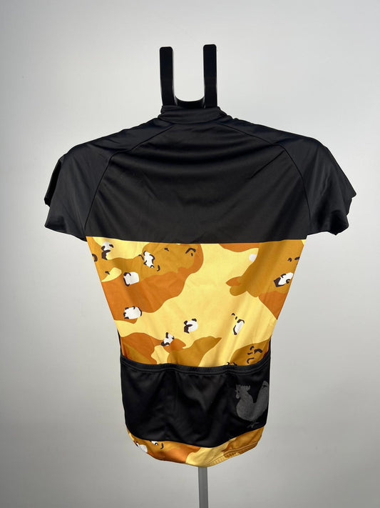 Fiasco Ciclismo Short Sleeve Cycling Jersey - Black/Yellow - Full Zip - X Small