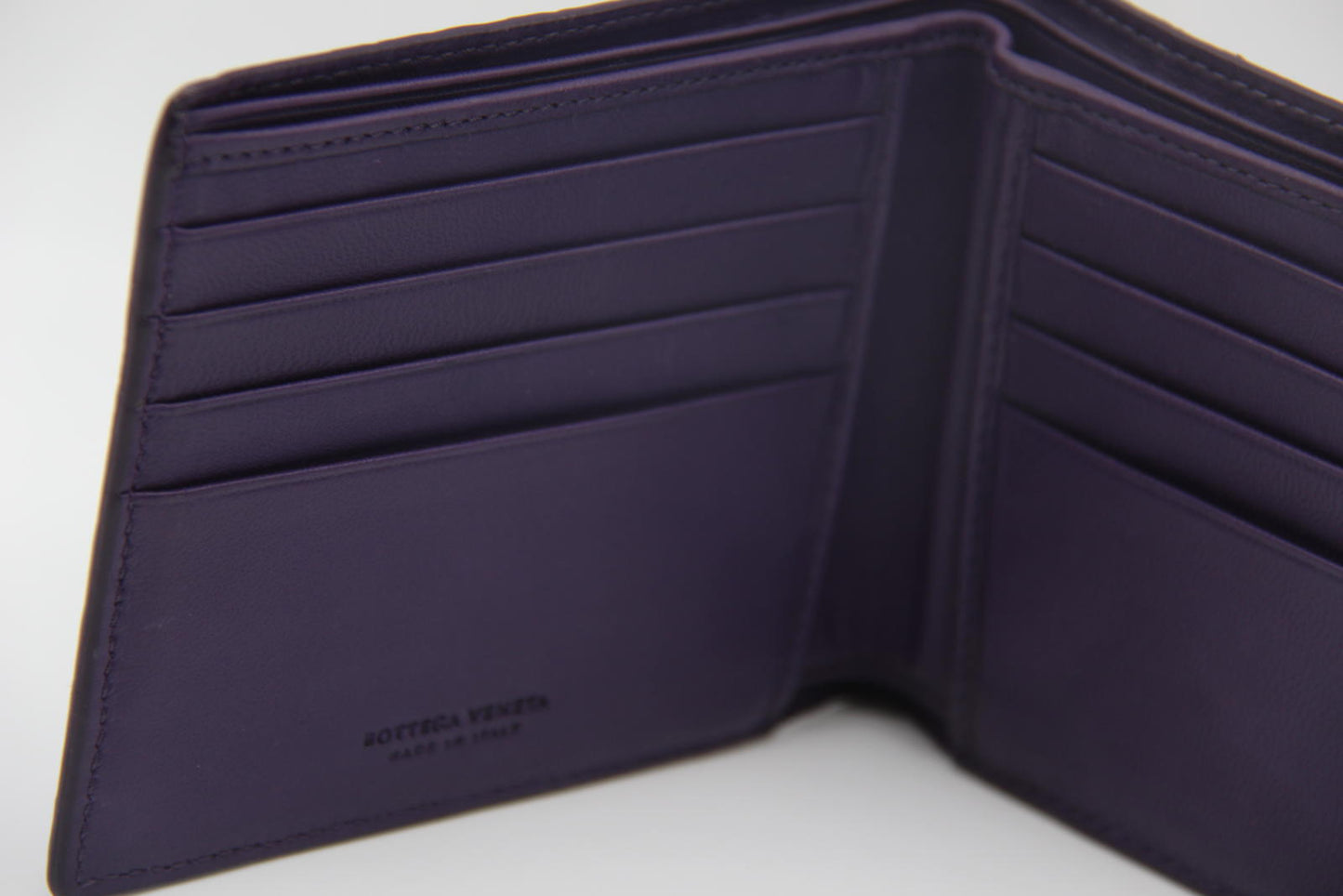 Bottega Veneta Purple Crocodile Embossed Leather Wallet